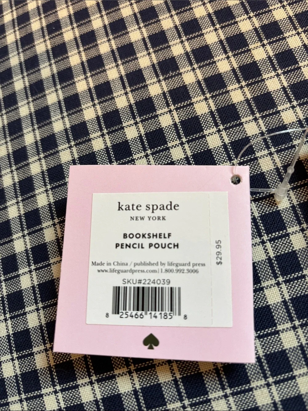 kate spade Cream Bookshelf pencil Pouch with Multicolor Book Spine Print